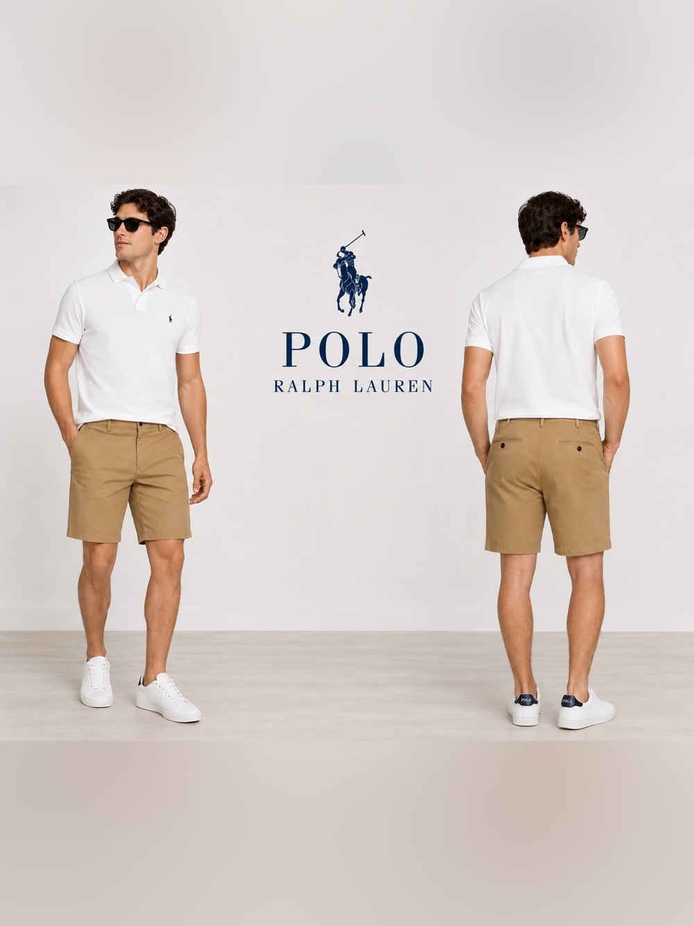 POLO RALPH LAUREN Classic Tan Flat Front stretch slim fit Men's Shorts/size 36